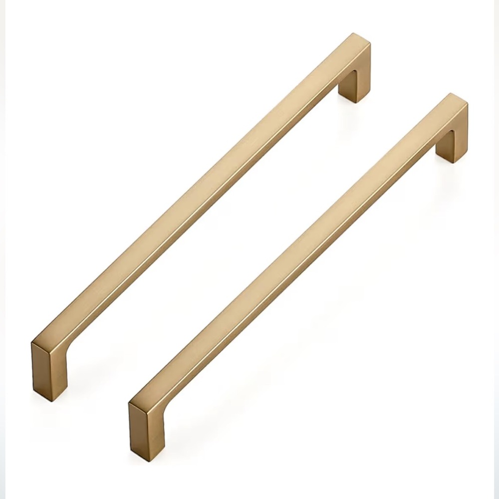 Slim Square Bar Champagne Bronze Sleek Gold Cabinet Handles
